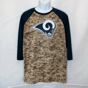 Nike LA Rams Salute To Service T Shirt Mens L Large Camo NFL Tee Football TT17